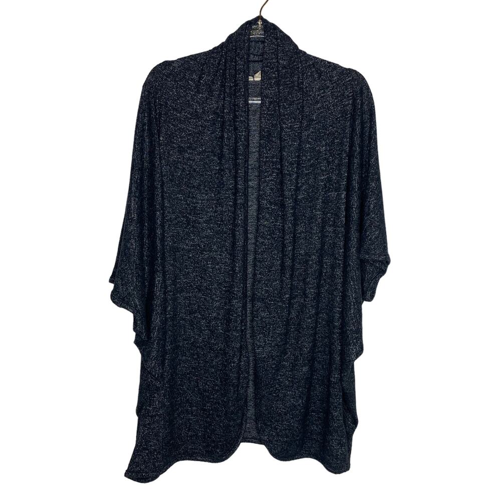 Soft Surroundings Womens One Size Missy Charcoal Gray Sweater Shrug Short Sleeve